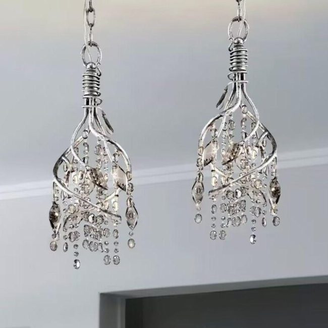 Vintage Style Crystal Branch Pendant For Entryway - Image 3