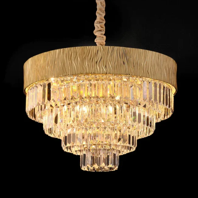 New Modern Gold Round/Oval Light Luxury Ceiling Crystal Chandelier Set for Living Room/Dining Room - Image 5