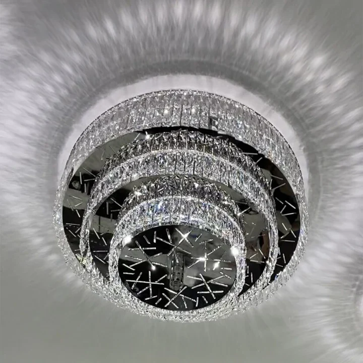 Oversized Multi-layers Crystal Round Pendant Chandelier