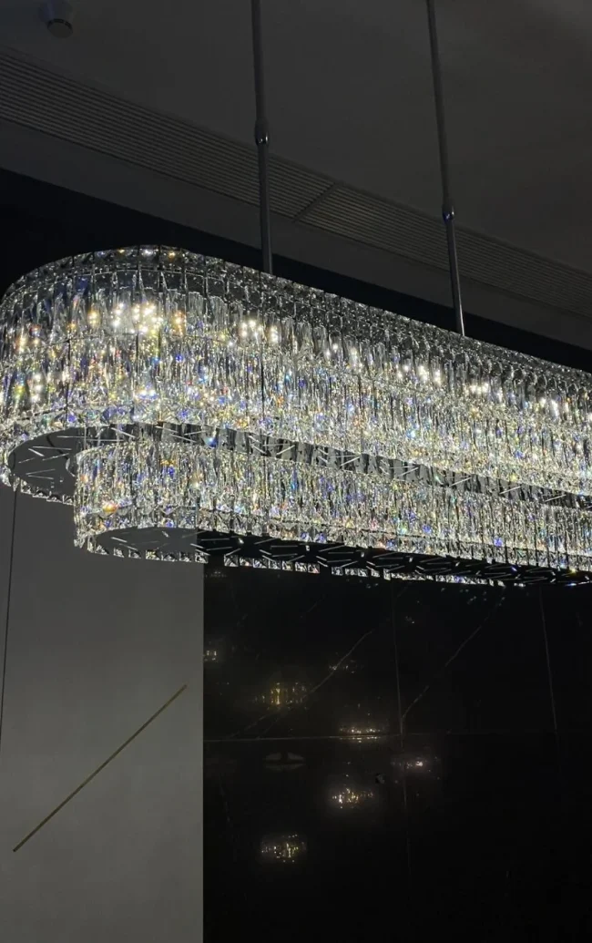 Stunning Modern Rectangle Ceiling Light Crystal Chandelier For Dining Table/Coffee Table/Living Room/Bedroom - Image 6