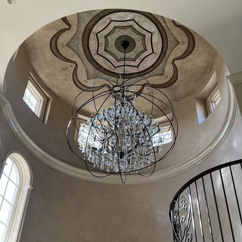 Traditional Candle Iron Cage Crystal Chandelier Designer Creative Art Light Fixture For Large Living Room/Foyer/Hallway/Entryway - Image 4