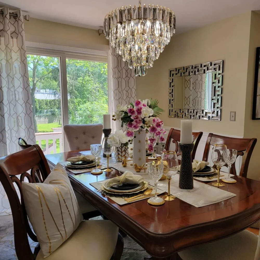Modern Light Luxury Tiered Crystal Pendant Chandelier for Living/Dining Room/Bedroom - Image 3