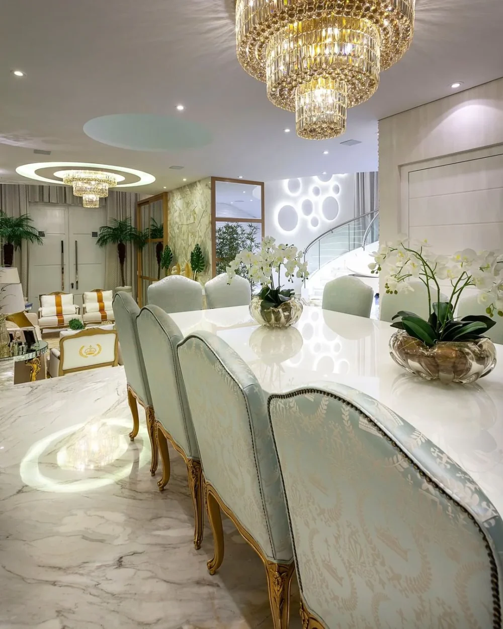 Extra Large Gold Flush Mount Crystal Light Round 3-layers Decorative Living Room/Dining Room Light Fixture - Image 7