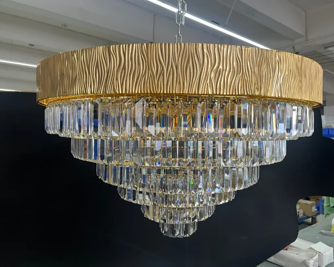 New Modern Gold Round/Oval Light Luxury Ceiling Crystal Chandelier Set for Living Room/Dining Room - Image 3