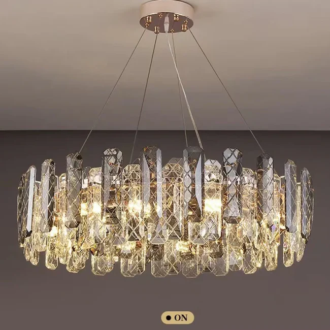 Modern Smoky Gray Crystal Chandelier Gleamy Light Fixture for Living/Dining Room/ Bedroom/ Home Office - Image 7