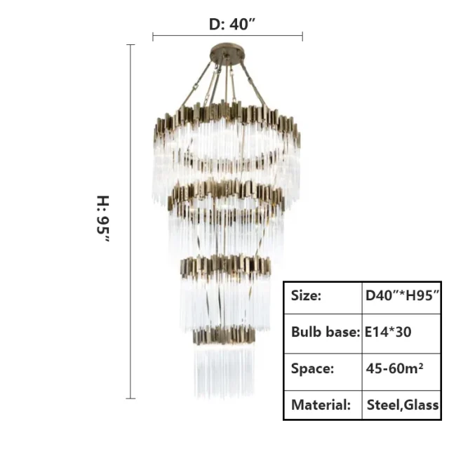 Large Elegant Multi-layers Glam Glass Chandelier for Entryway - Image 2