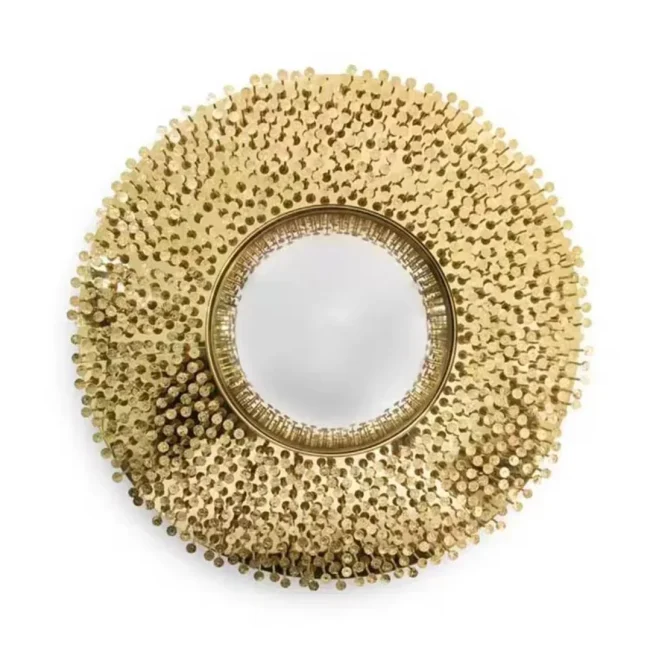 Luxury Golden Nails Round Mirror