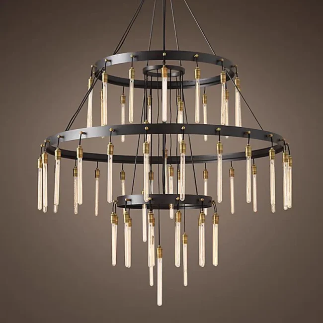 Retro-Inspired Metal Pendant Light Chandelier for Living Room/Bedroom/Staircase/Villa - Image 3