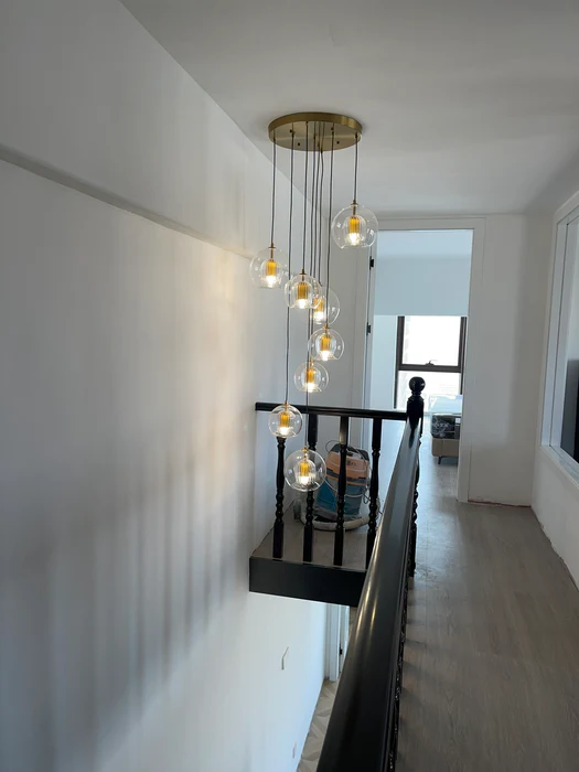 Scandinavian Modern long Chandelier for Staircase