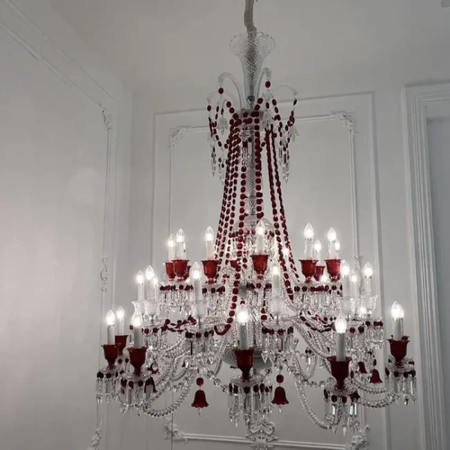 European-style Luxury Colorful Candle Crystal Oversized Chandelier - Image 2