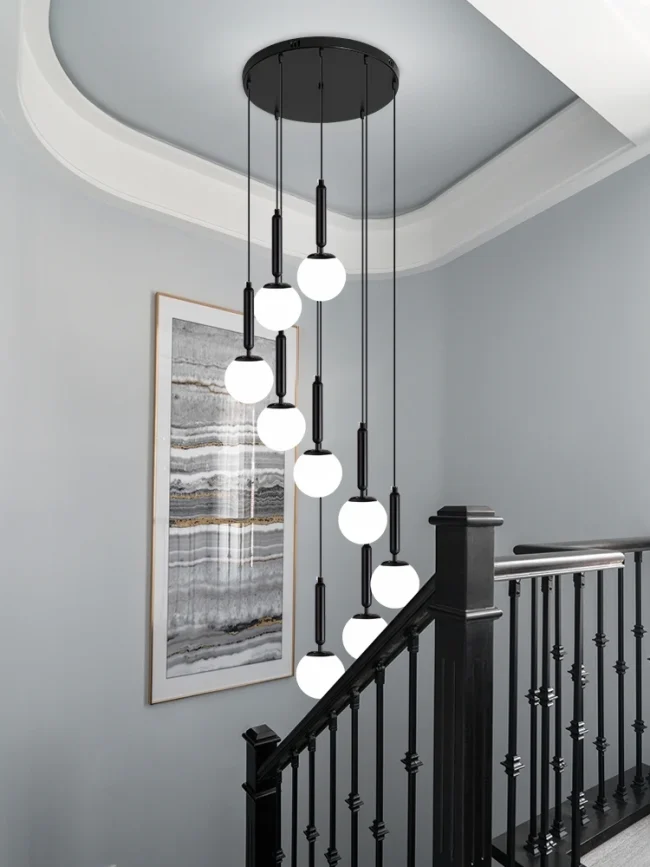 Extra Large Nordic Minimalist Long Pendant Light for Spiral Staircase - Image 4