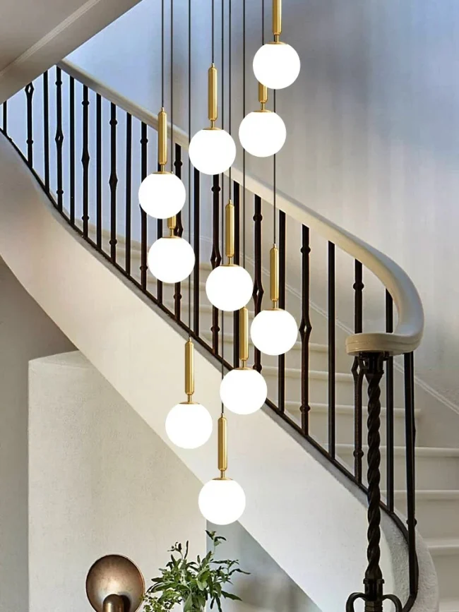 Extra Large Nordic Minimalist Long Pendant Light for Spiral Staircase - Image 3