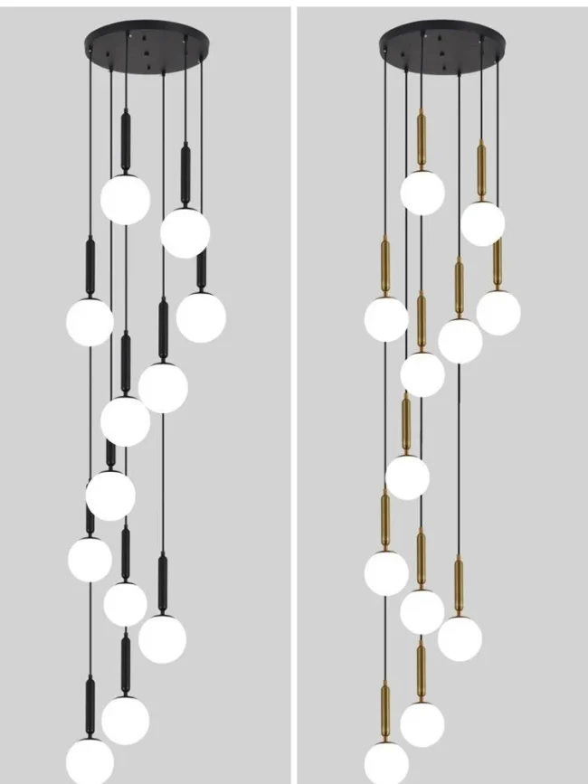 Extra Large Nordic Minimalist Long Pendant Light for Spiral Staircase - Image 5