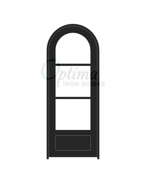 Standard Profile Radius Top 3 Lite Single Iron Door