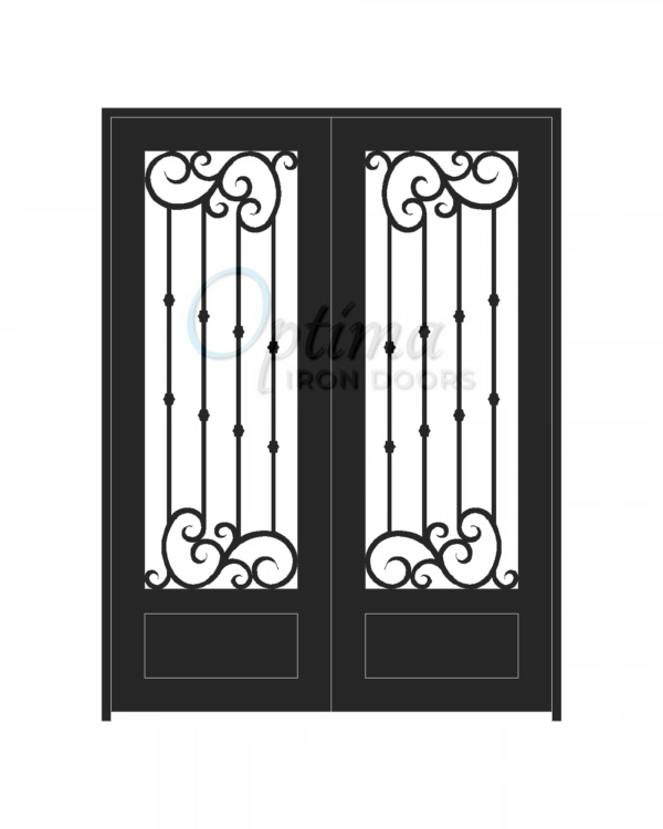 Standard Profile Square Top 3/4’s Lite Double Iron Door