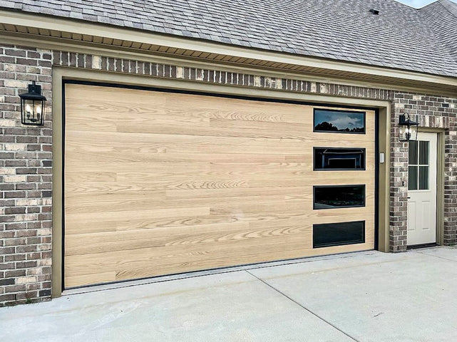 Cleo – Horizontal Grooves and Texture Steel Garage Door Modern Design