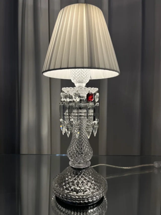 Luxury Black/White Lampshade Crystal Table Lamp - Image 2