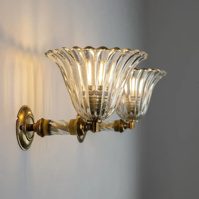 Vintage Floral Glass Wall Lamp for Farmhouse/Bedroom - Image 3