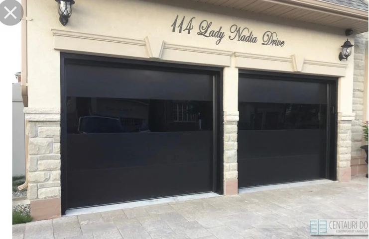 Infinity - Flush Panel Smooth Steel Garage Door with Horizontal Modern Glass Design - Image 3