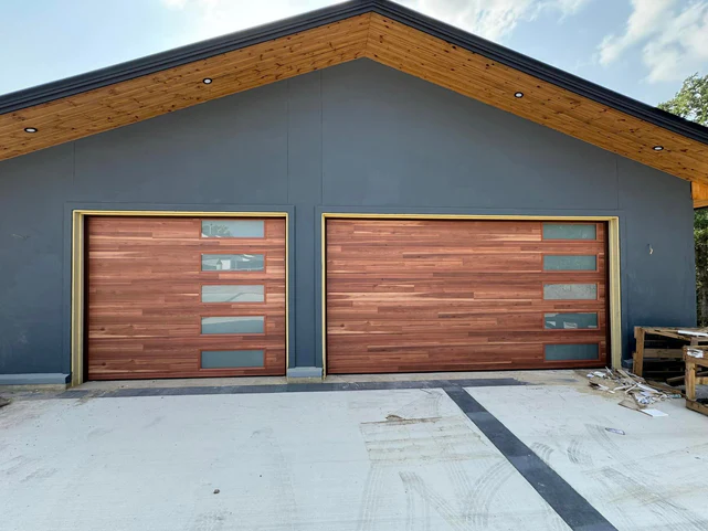 Northwoods – Horizontal Grooves and Texture Steel Garage Door Modern Design