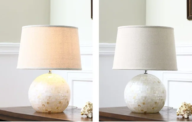 Italian High-end Retro American Fabric/Shell Table Lamp - Image 3