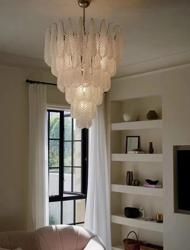 Multi-layered Teardrop Waterfall Chandelier for Bedroom - Image 3