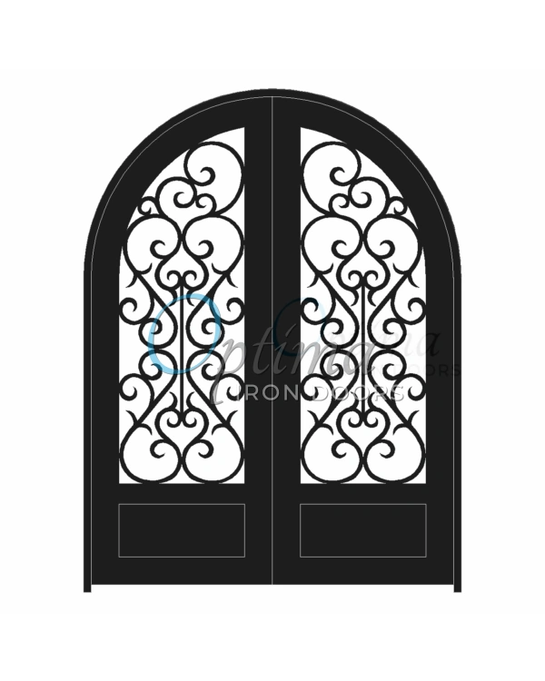 SYMPHONY Radius Top 3/4’s Decorative Double Iron Door