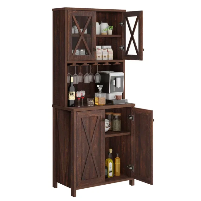 Bar Cabinet Storage with Wine Rack for Kitchen Living Room - Image 2