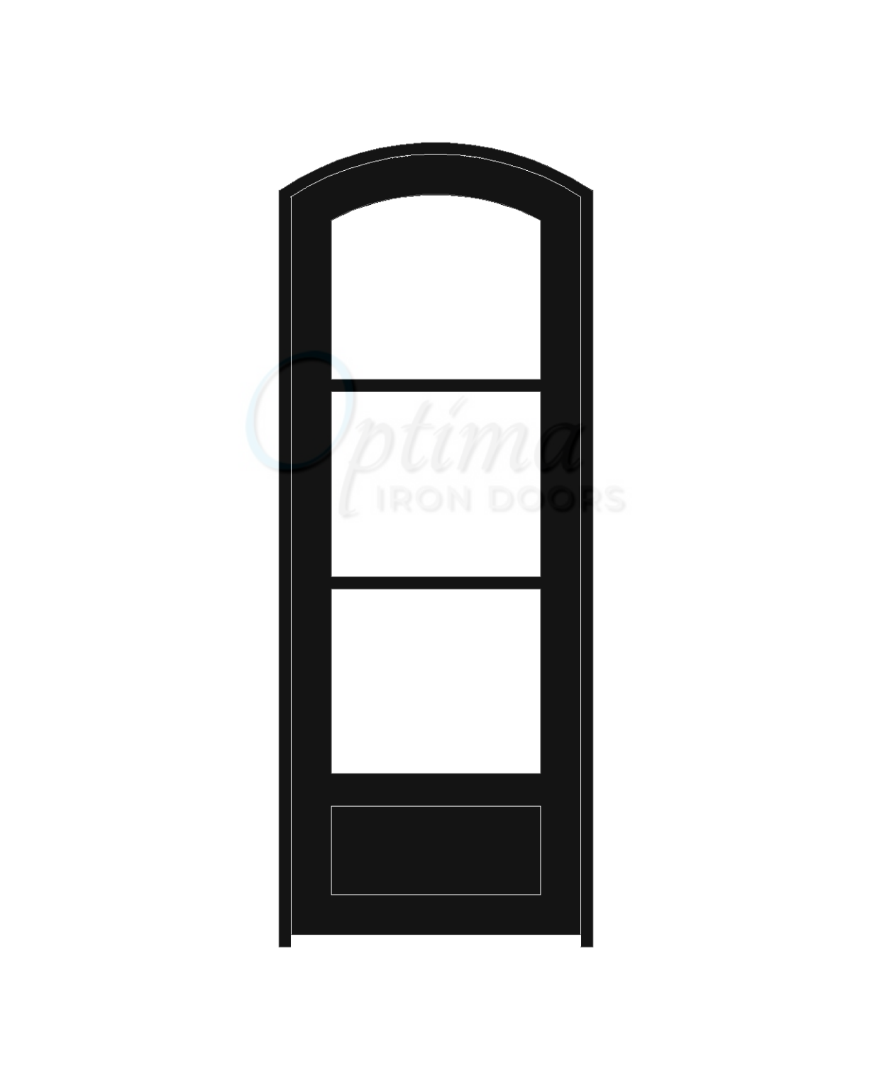 Standard Profile Arch Top 3 Lite Single Iron Door