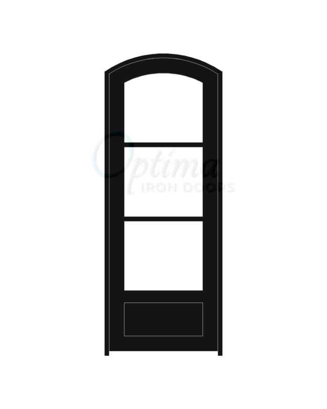 Standard Profile Arch Top 3 Lite Single Iron Door