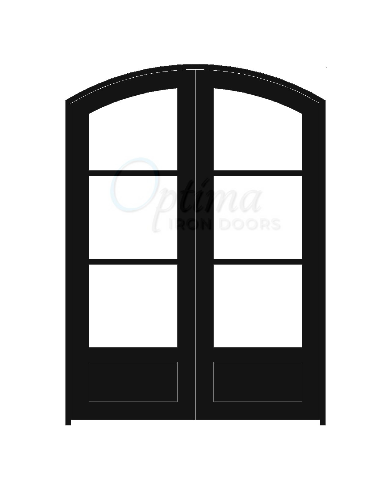 Optima Standard Profile Arch Top 3 Lite Double Iron Door